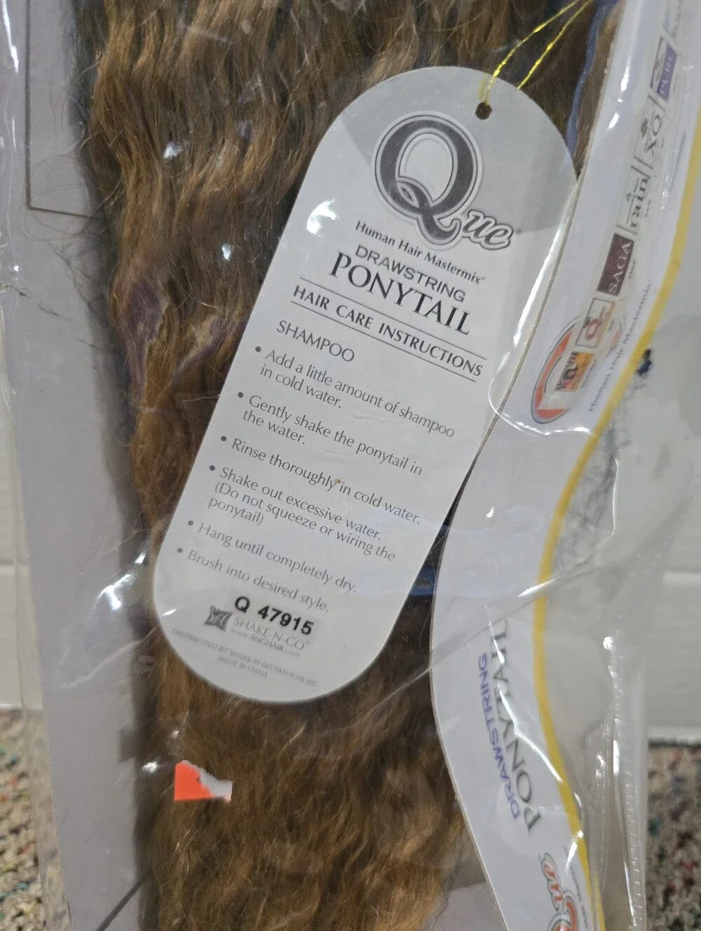 Que Q Super Girl Human Hair Master Mix Drawstring Ponytail NEW Color OT07